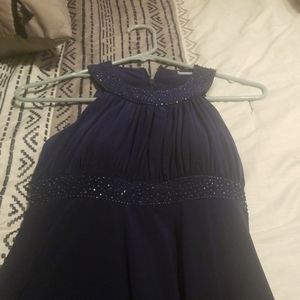 Blue party dress beaded